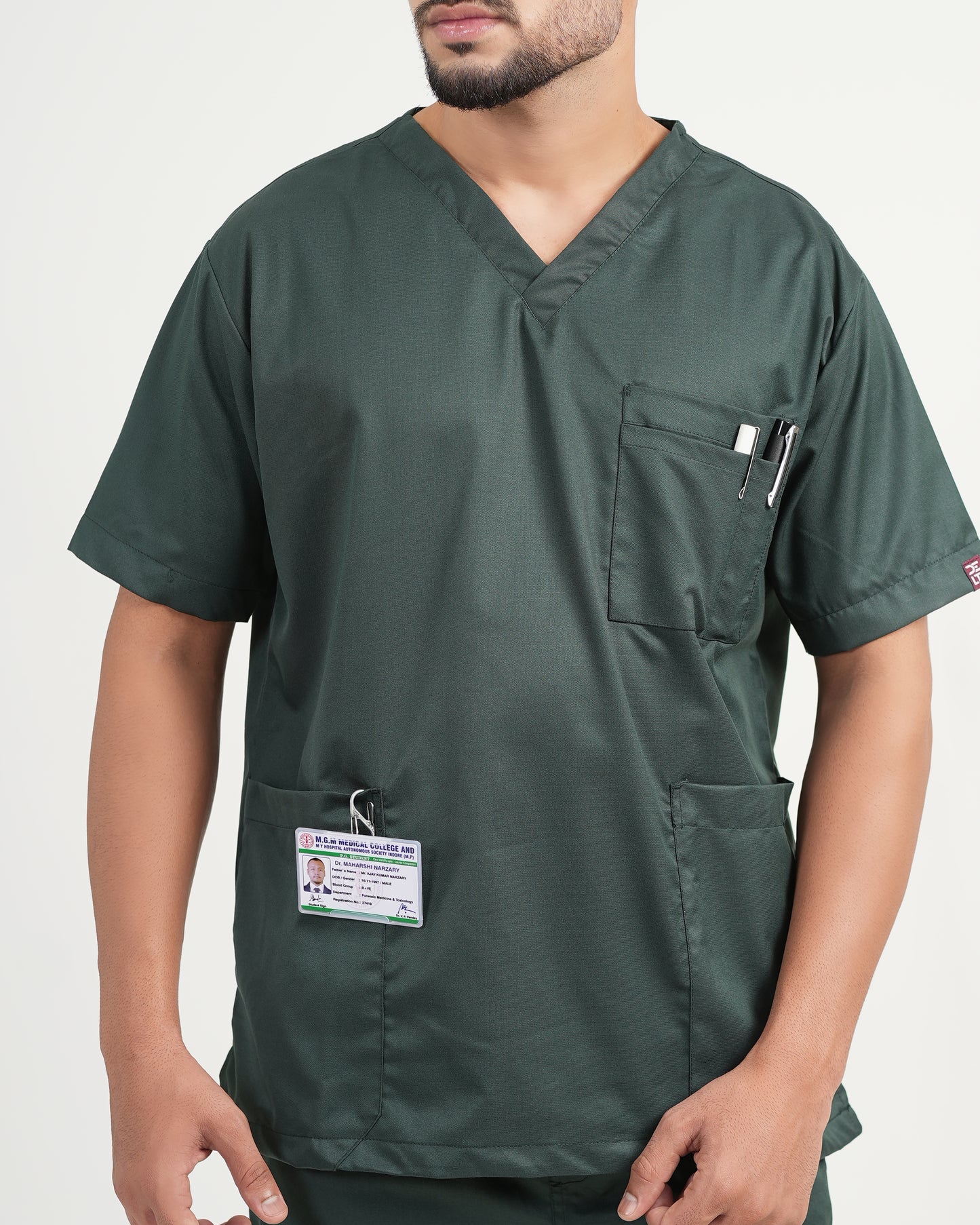 Classic Men's V-Neck (Green) New Gen Scrub