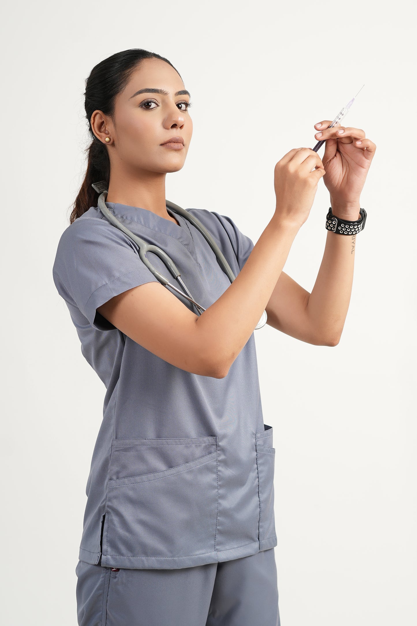 Classic Women's V-Neck (Gray) New Gen Scrub