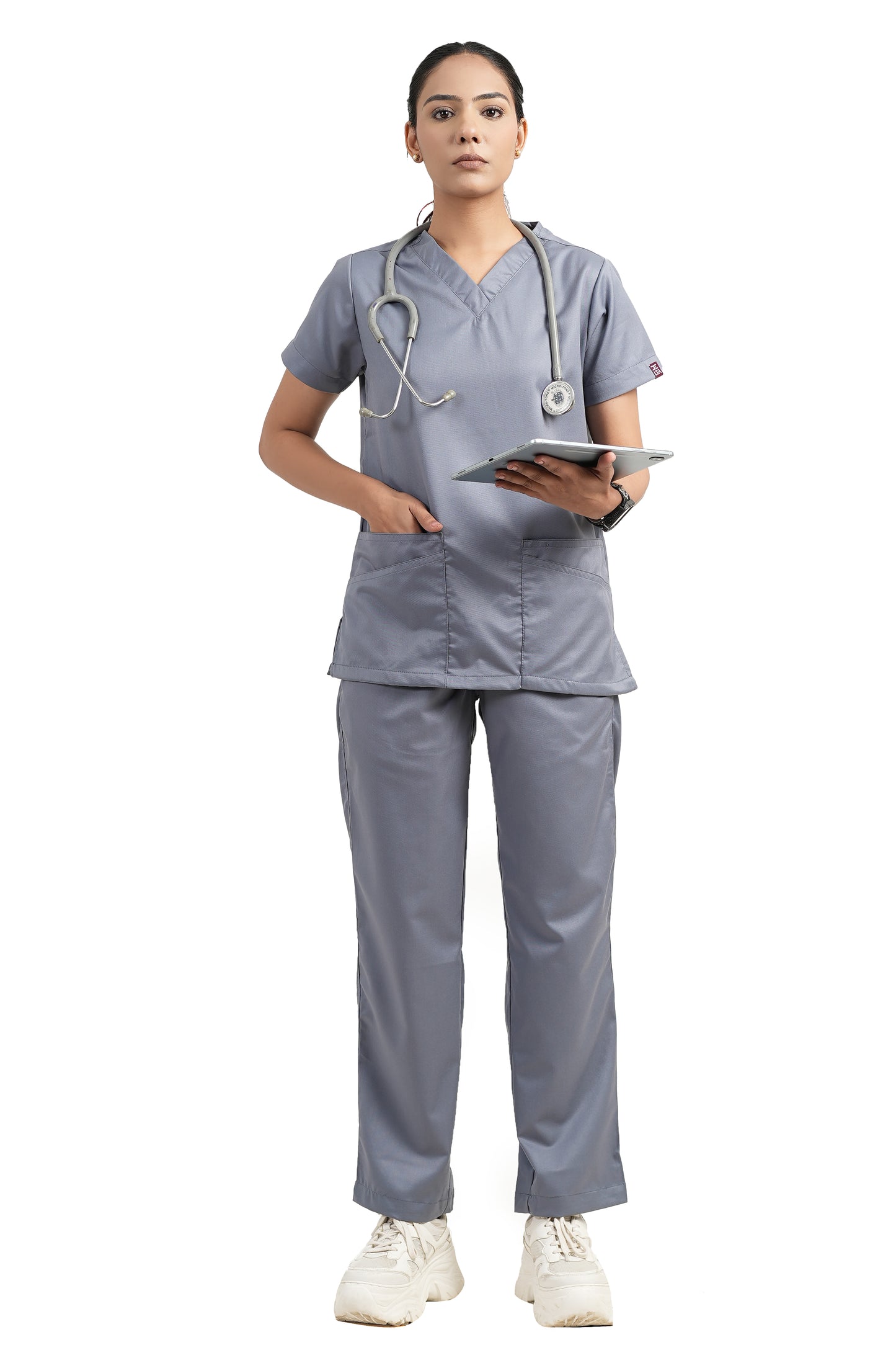 Classic Women's V-Neck (Gray) New Gen Scrub