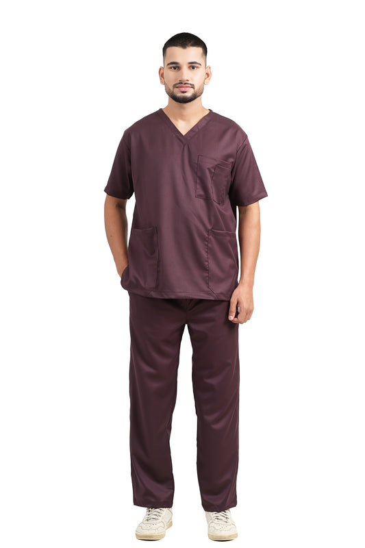 Classic Men's V-Neck (Wine) New Gen Scrub
