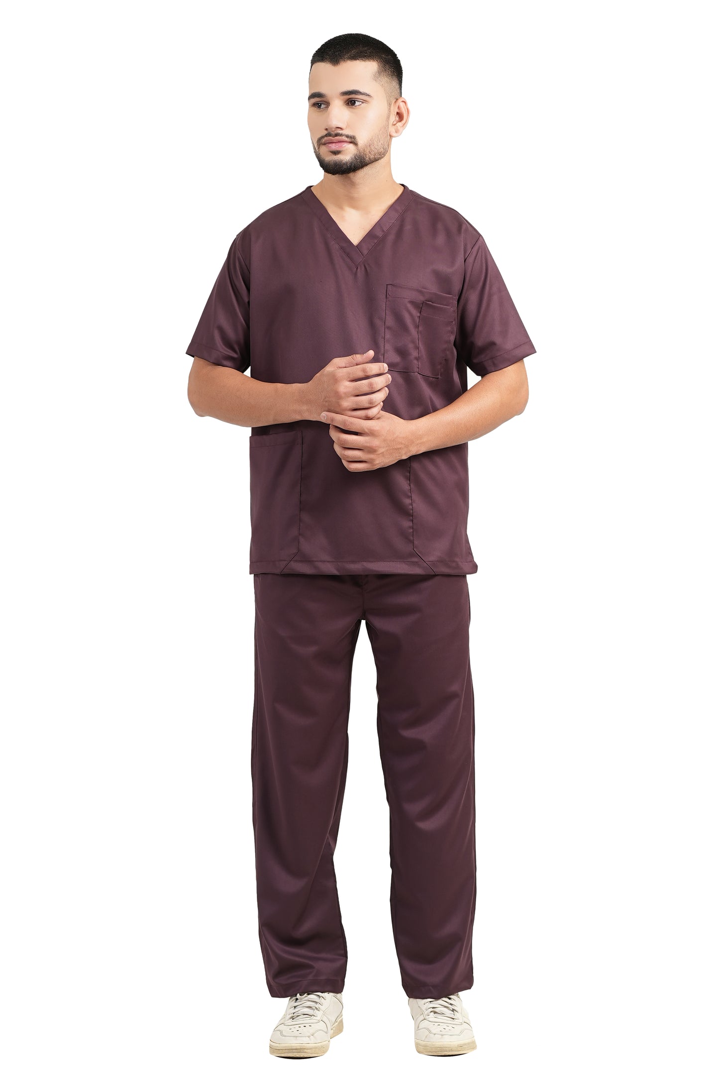 Classic Men's V-Neck (Wine) New Gen Scrub
