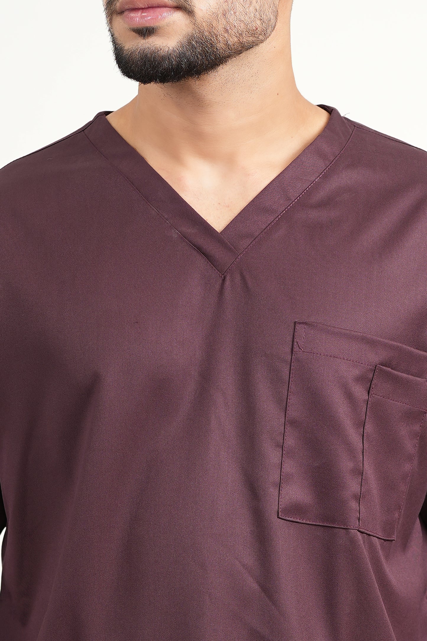 Classic Men's V-Neck (Wine) New Gen Scrub