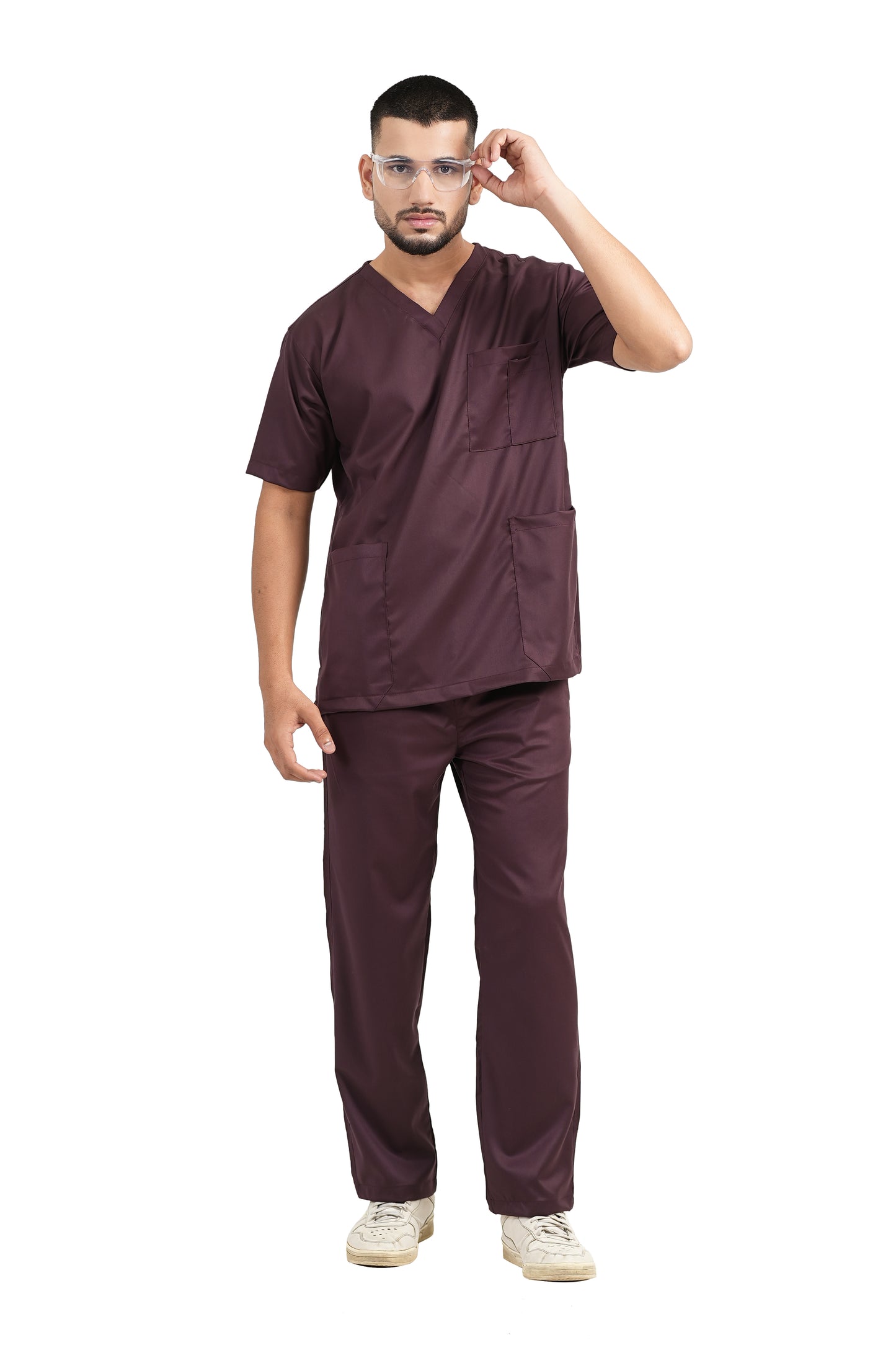 Classic Men's V-Neck (Wine) New Gen Scrub