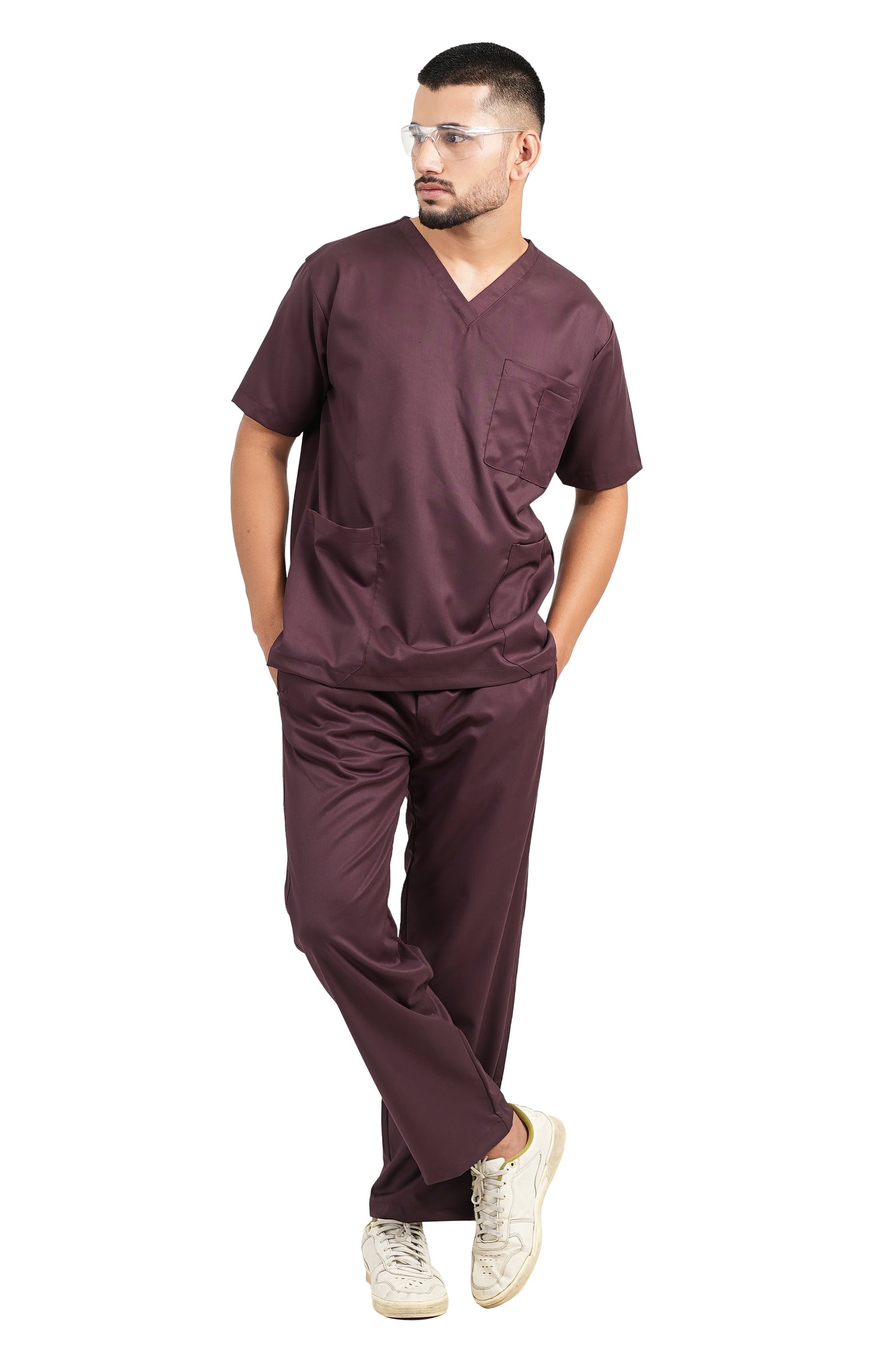 Classic Men's V-Neck (Wine) New Gen Scrub