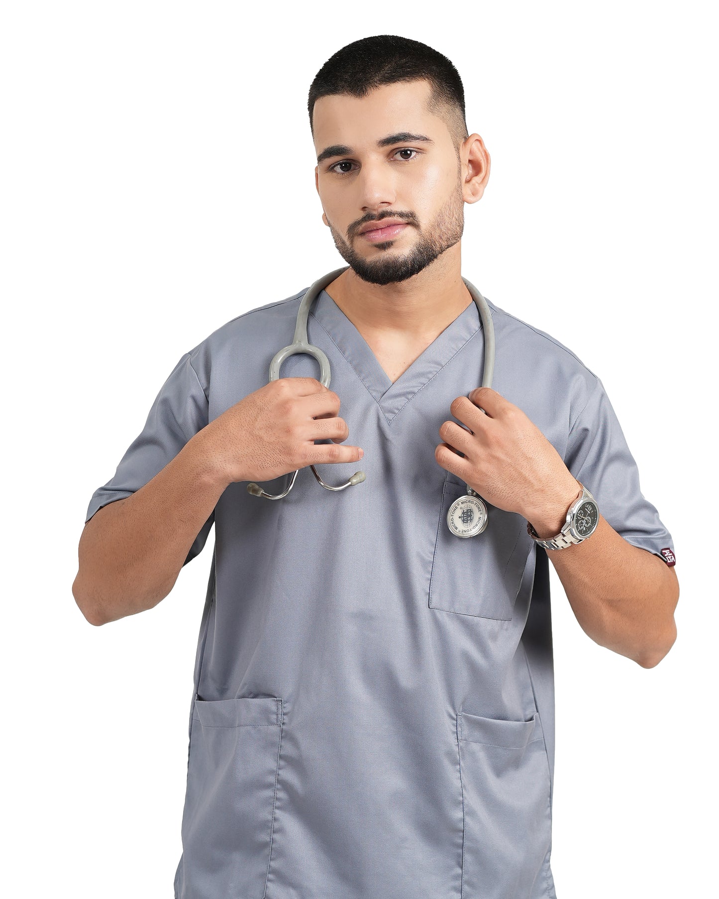 Classic Men's V-Neck (Gray) New Gen Scrub