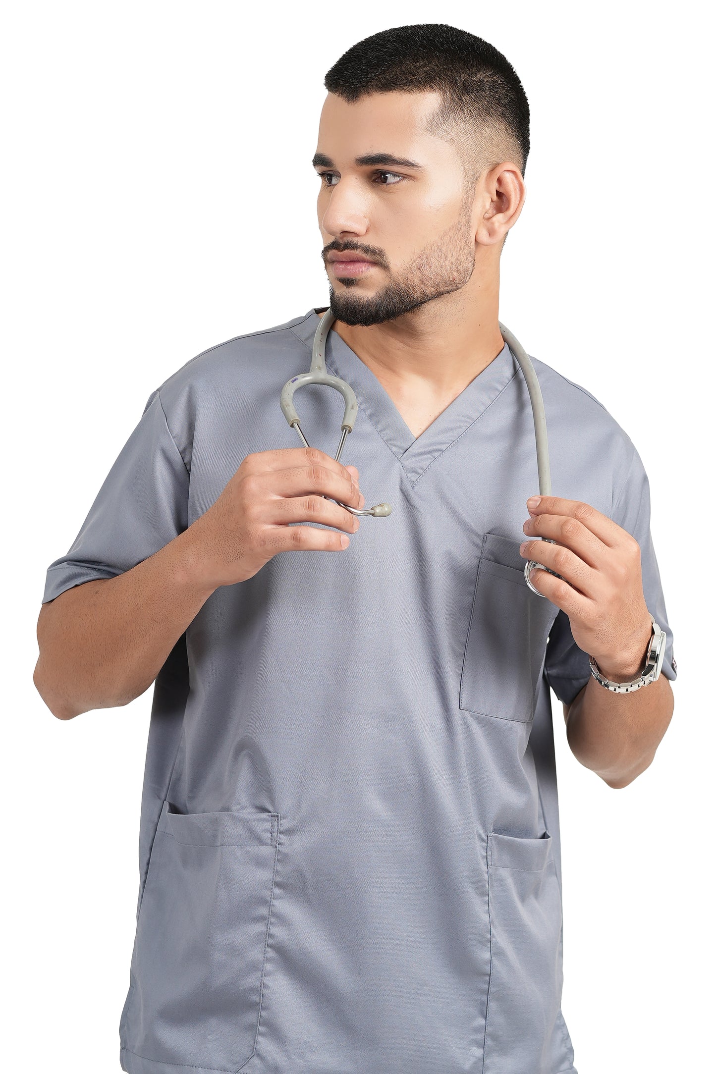 Classic Men's V-Neck (Gray) New Gen Scrub