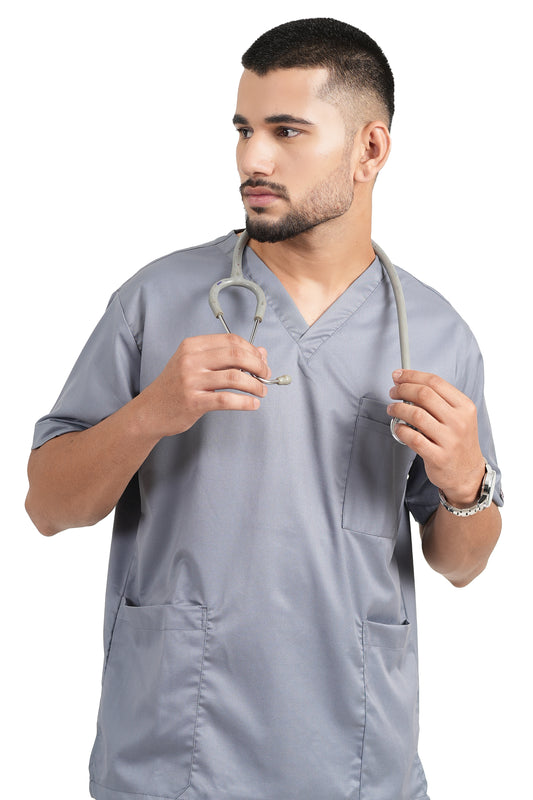 Classic Men's V-Neck (Gray) New Gen Scrub