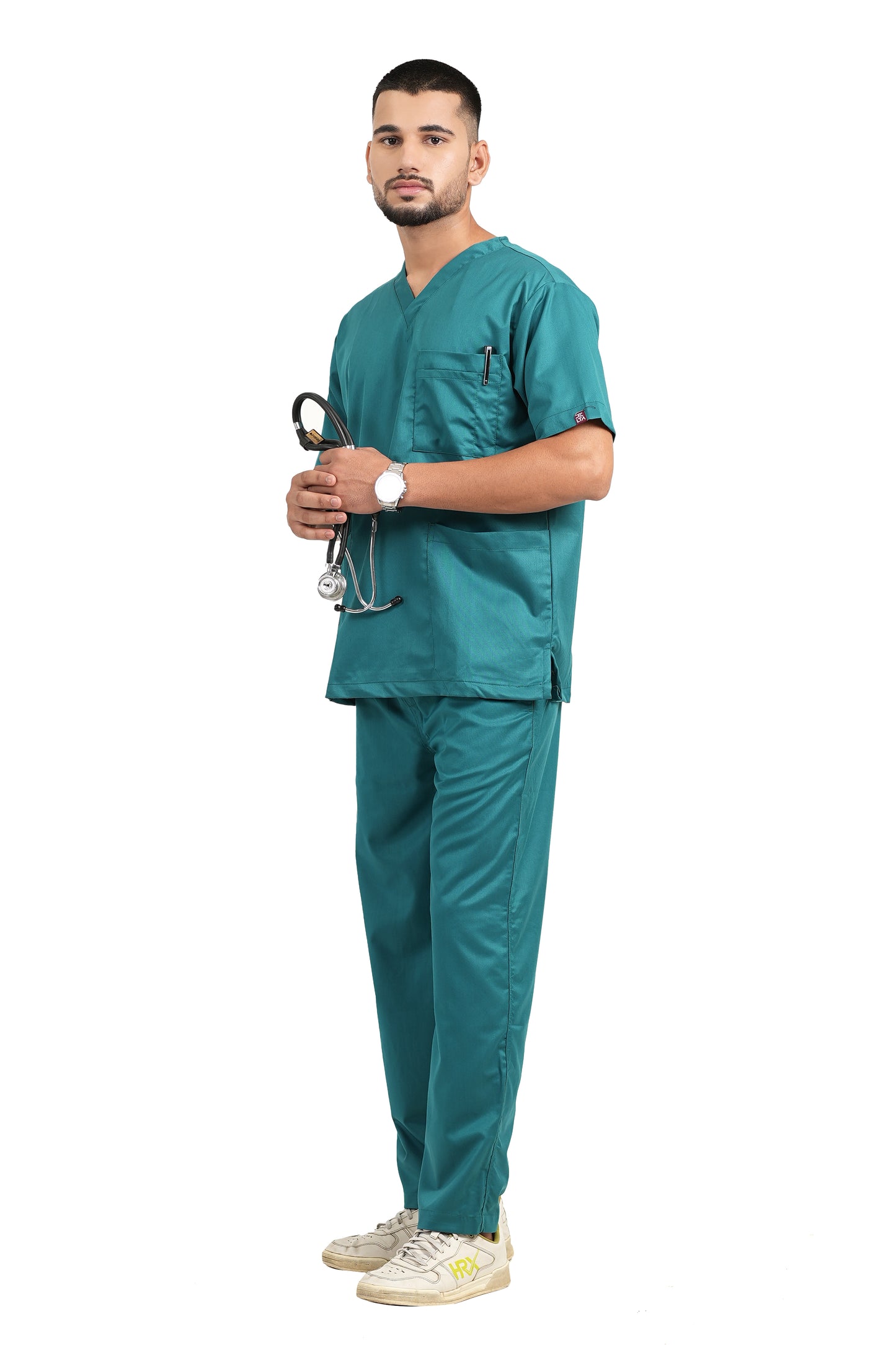 Classic Men's V-Neck (Peacock Green) New Gen Scrub