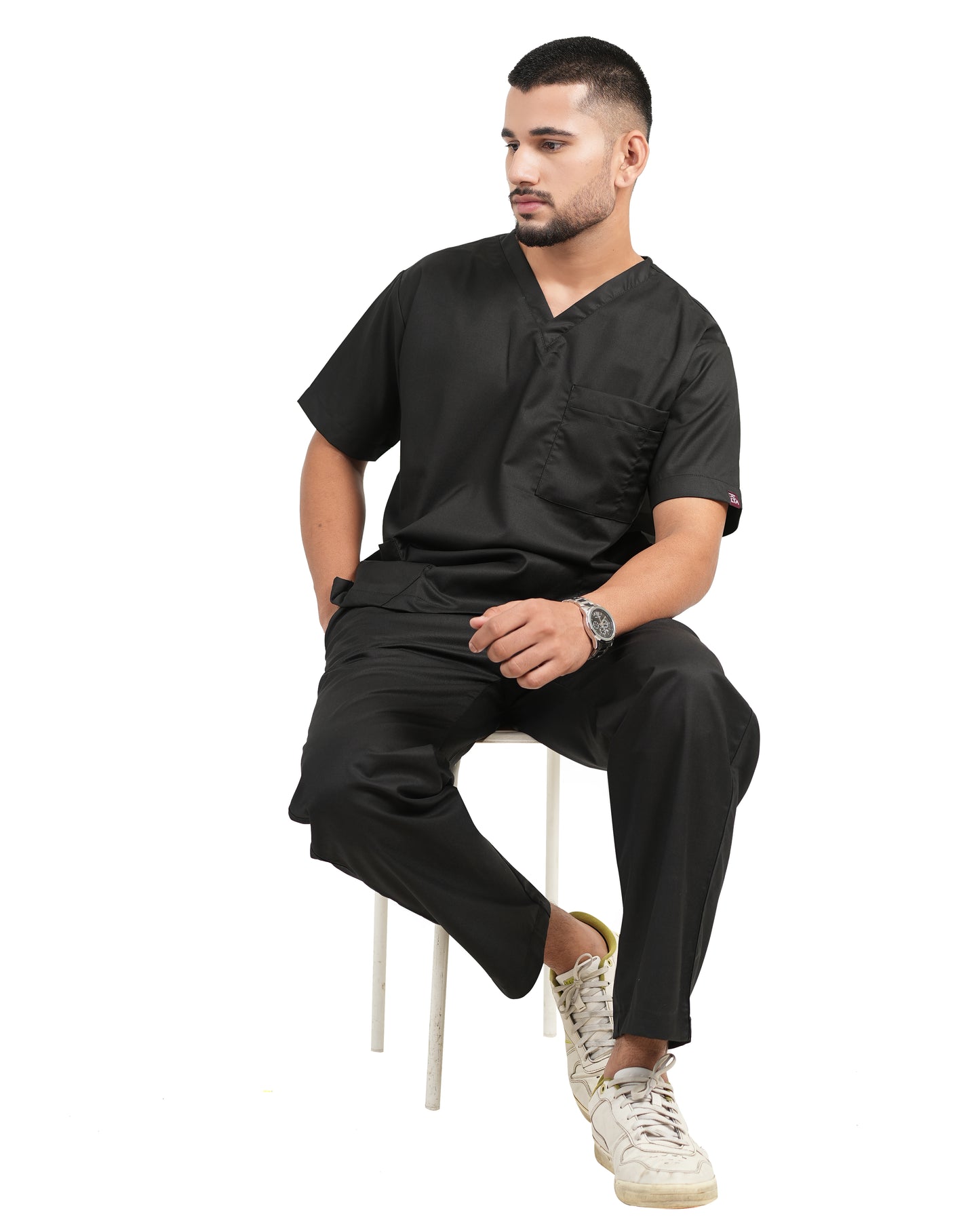 Classic Men's V-Neck (Black) New Gen Scrub