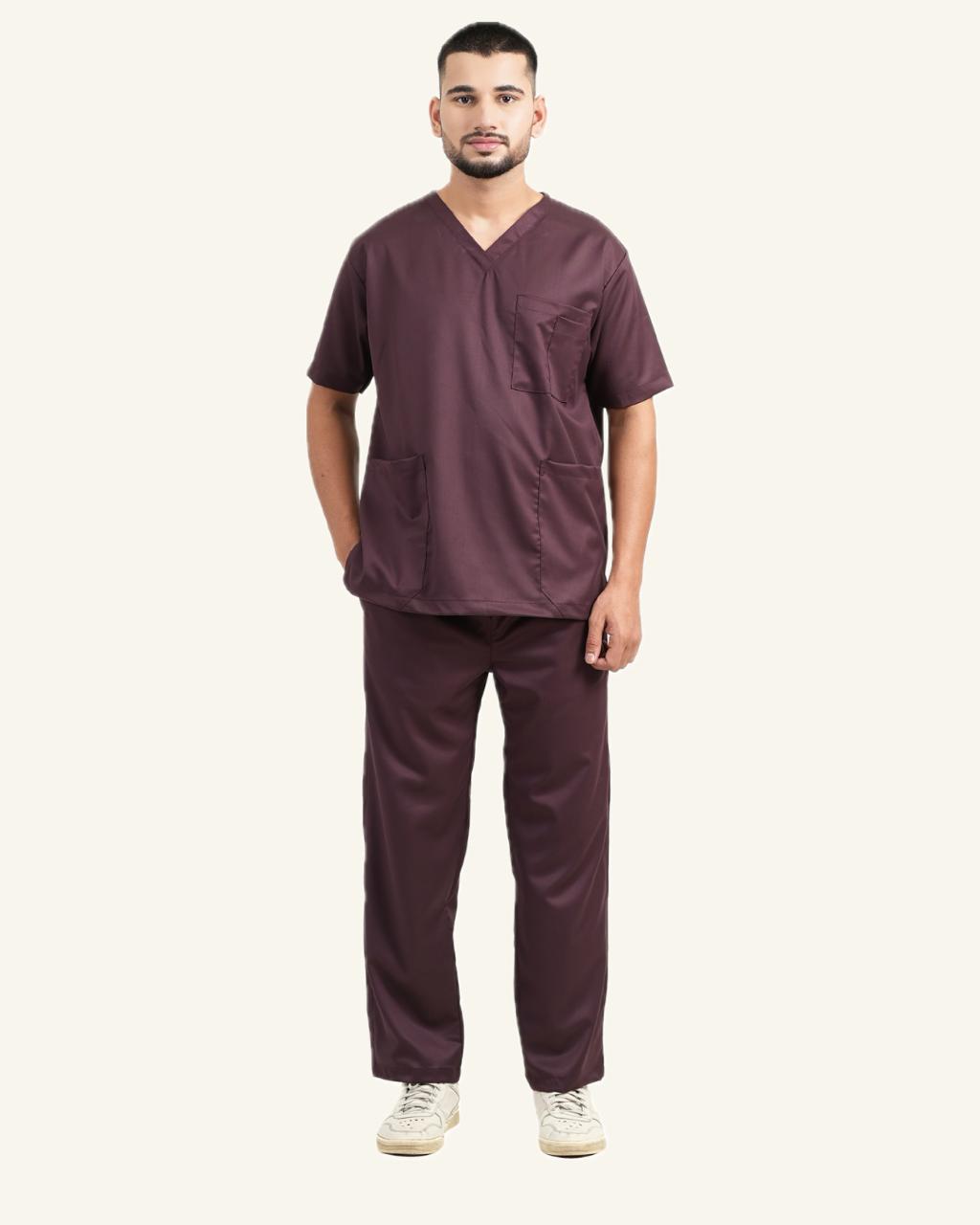 Classic Men's V-Neck (Wine) New Gen Scrub