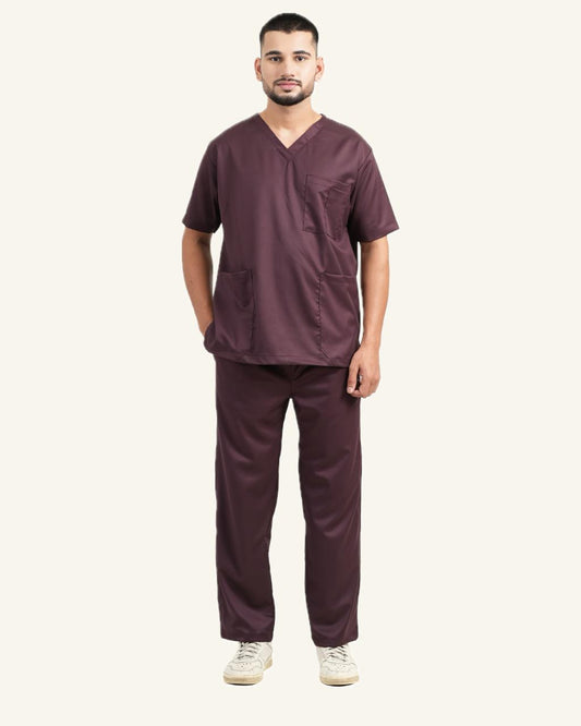 Classic Men's V-Neck (Wine) New Gen Scrub